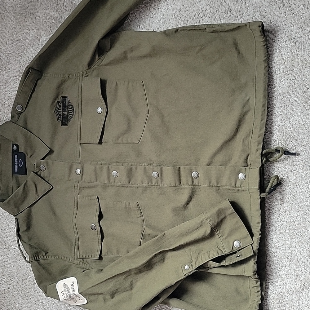 Harley Davidson Cropped Drawstring Jacket Size XL